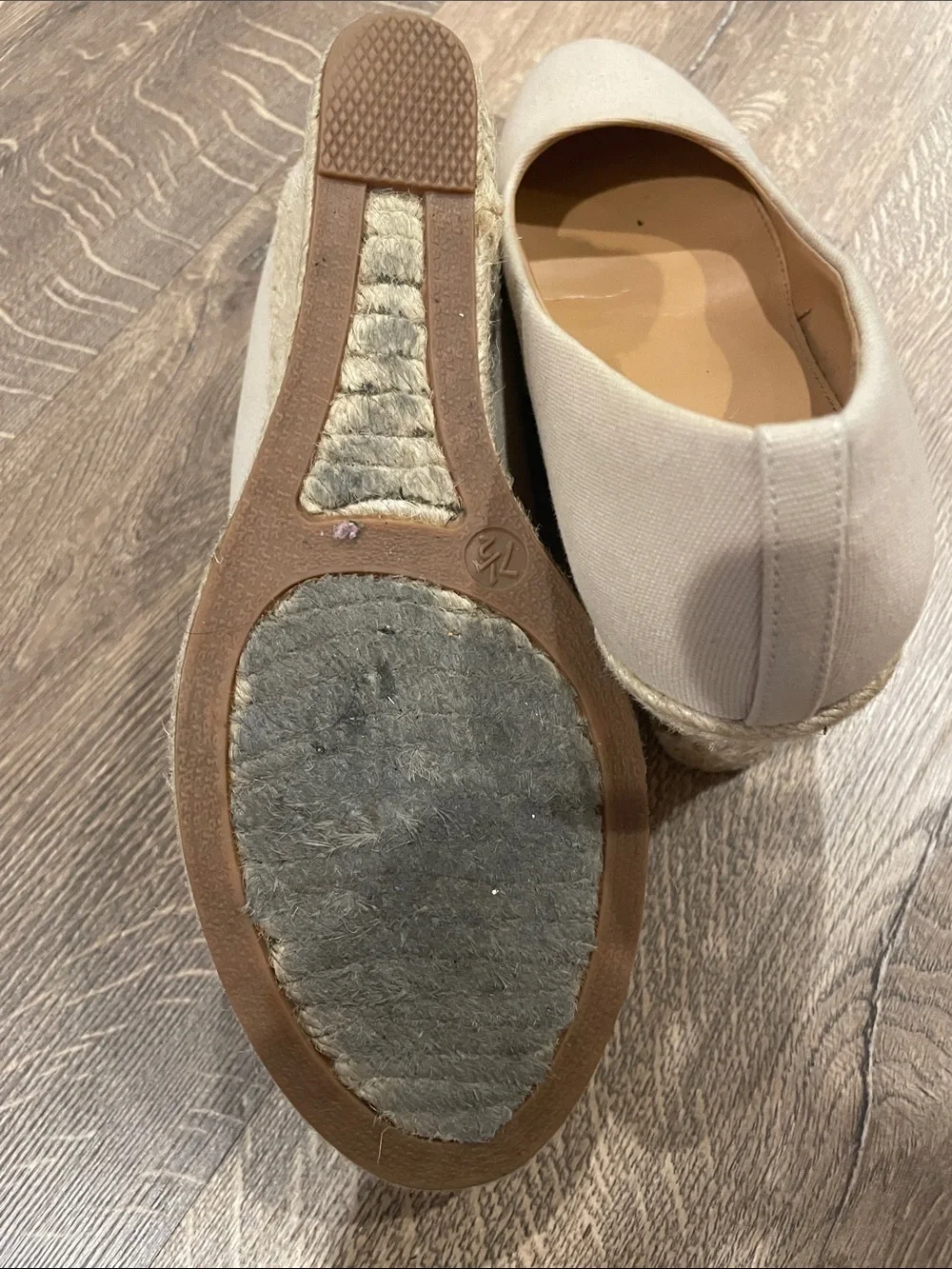 J. Crew Cream Canvas Espadrille Wedge Pumps
